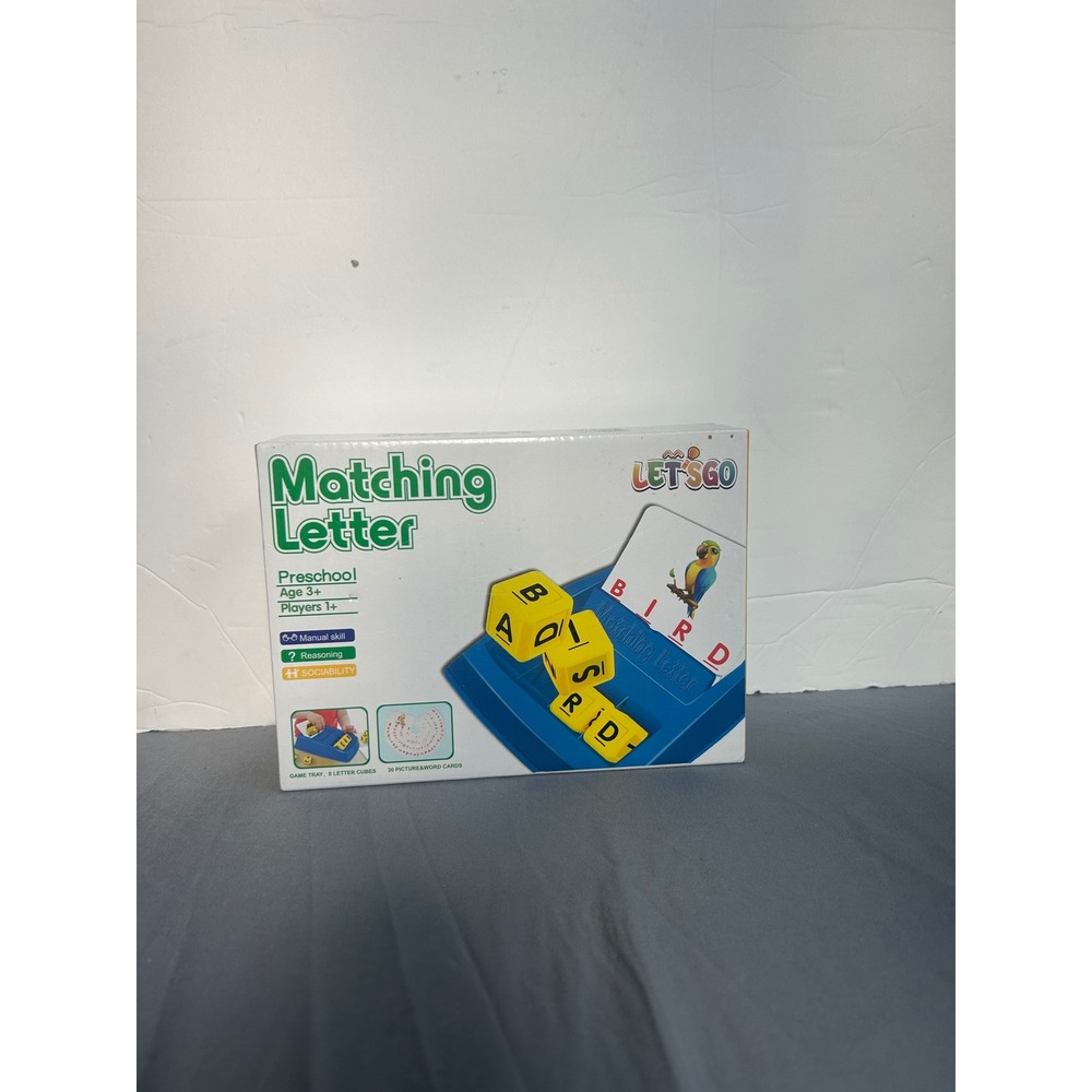 Let's Go Matching Letter Preschool Game Kids Unisex Blue Spelling Learning Toy